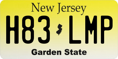 NJ license plate H83LMP