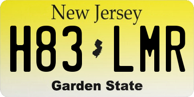 NJ license plate H83LMR