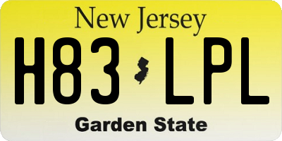 NJ license plate H83LPL