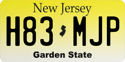NJ license plate H83MJP