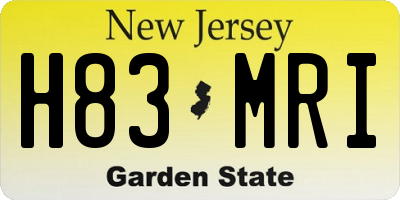 NJ license plate H83MRI