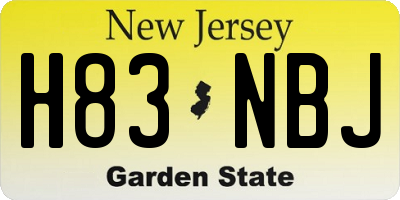 NJ license plate H83NBJ