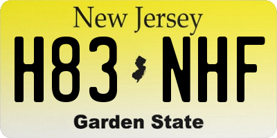 NJ license plate H83NHF