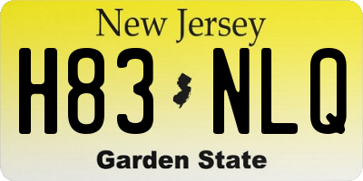 NJ license plate H83NLQ
