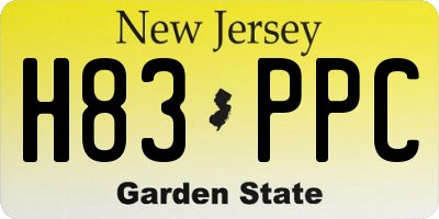NJ license plate H83PPC