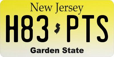NJ license plate H83PTS