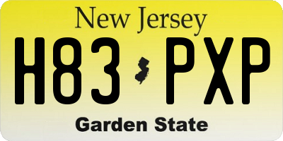 NJ license plate H83PXP