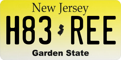 NJ license plate H83REE