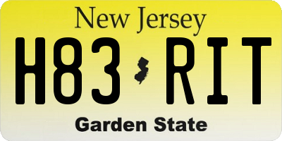 NJ license plate H83RIT