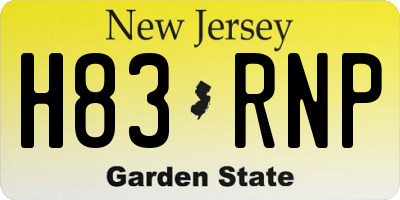 NJ license plate H83RNP