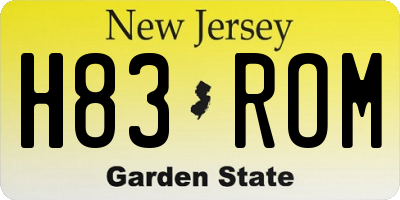 NJ license plate H83ROM