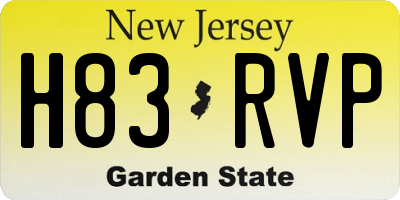 NJ license plate H83RVP