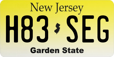 NJ license plate H83SEG