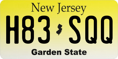NJ license plate H83SQQ