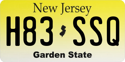 NJ license plate H83SSQ