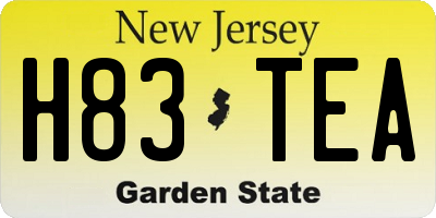 NJ license plate H83TEA