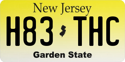 NJ license plate H83THC