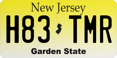 NJ license plate H83TMR