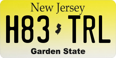 NJ license plate H83TRL