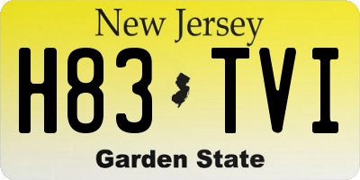 NJ license plate H83TVI