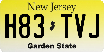 NJ license plate H83TVJ