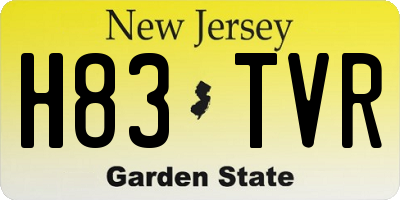 NJ license plate H83TVR