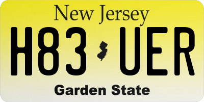 NJ license plate H83UER