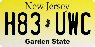 NJ license plate H83UWC