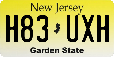 NJ license plate H83UXH