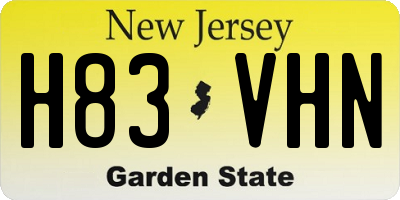 NJ license plate H83VHN