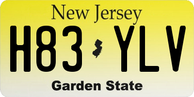 NJ license plate H83YLV