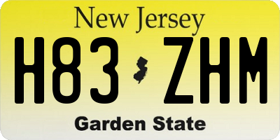 NJ license plate H83ZHM