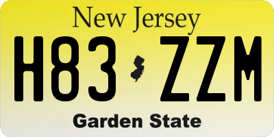 NJ license plate H83ZZM