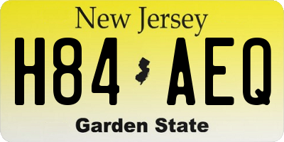 NJ license plate H84AEQ
