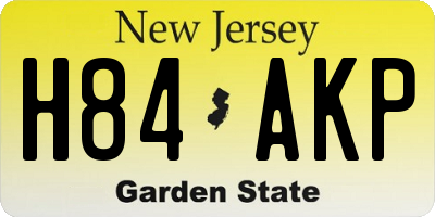 NJ license plate H84AKP