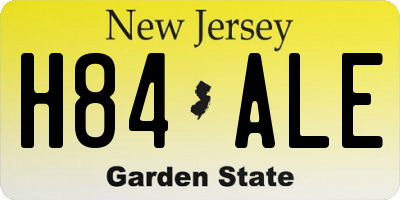 NJ license plate H84ALE