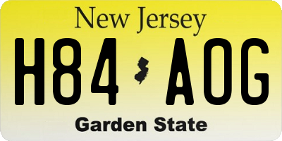 NJ license plate H84AOG