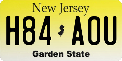 NJ license plate H84AOU