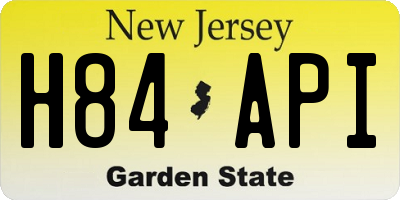 NJ license plate H84API