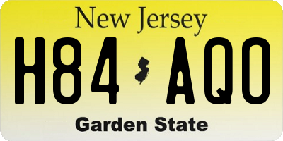 NJ license plate H84AQO