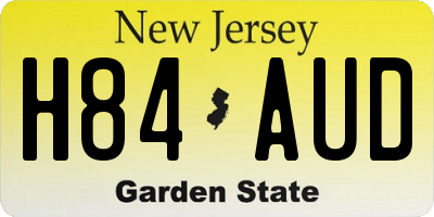 NJ license plate H84AUD