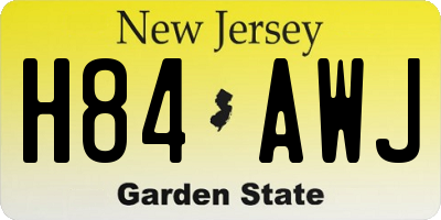 NJ license plate H84AWJ