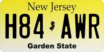 NJ license plate H84AWR