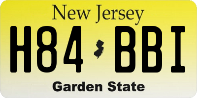 NJ license plate H84BBI