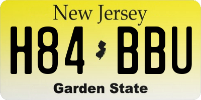 NJ license plate H84BBU
