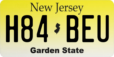 NJ license plate H84BEU