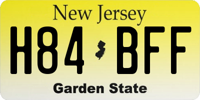 NJ license plate H84BFF