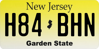 NJ license plate H84BHN
