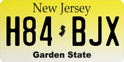 NJ license plate H84BJX