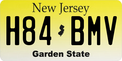NJ license plate H84BMV